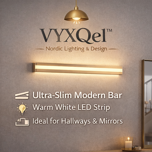VYXQel™ Slim LED Bar Wall Light – Modern Linear Sconce, Warm White Lighting Strip, Contemporary Nordic Accent Light